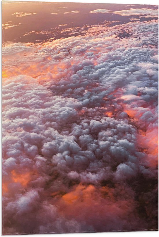 Vlag - Bovenaanzicht - Wolken - Kleuren - 50x75 cm Foto op Polyester Vlag