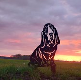 Basset - silhouet hond - cortenstaal - NL product - ware grootte