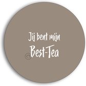 Onderzetters voor thee | taupe & wit - set van 2 | ø 10 cm | jij bent mijn best-tea