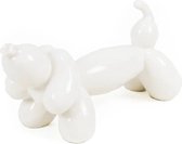 Ballon hond - balloon dog - wit - teckel - keramiek - 25,5x10x13cm - decoratief beeld - woonaccessoires goud - decoratie - interieurdecoratie - woondecoratie - honden beeldje