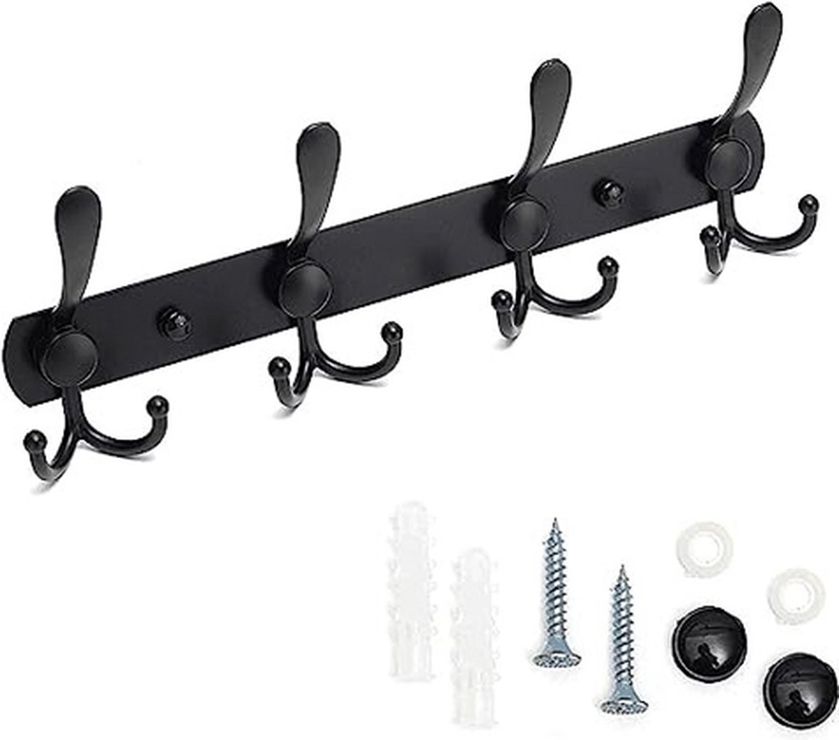 TOJ Living Wandkapstok - 24 haken - 94 cm - RVS - Mat zwart TOJ Living Wandkapstok - 24 haken - 94 cm - RVS - Mat zwart