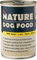 Nature Dog Food - Wild Zwijn, Lam, Rund & Bramen- 60% (vers) vlees - graan vrij - natuurlijke ingredi�nten - blik - 400 gram