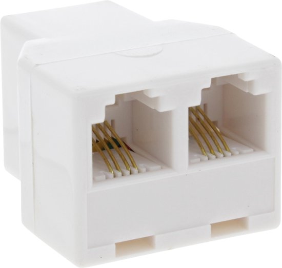 Q-Link telefoon split module RJ11 4 polig 1 female/2female wit | bol