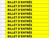 CombiCraft Standaard Bedrukte Polsbandjes BILLET D'ENTRÉE - Geel - 50 stuks (FR)