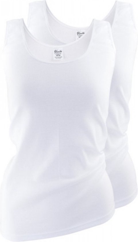 2 stuks dames onderhemd - tanktop - 100% katoen - Wit