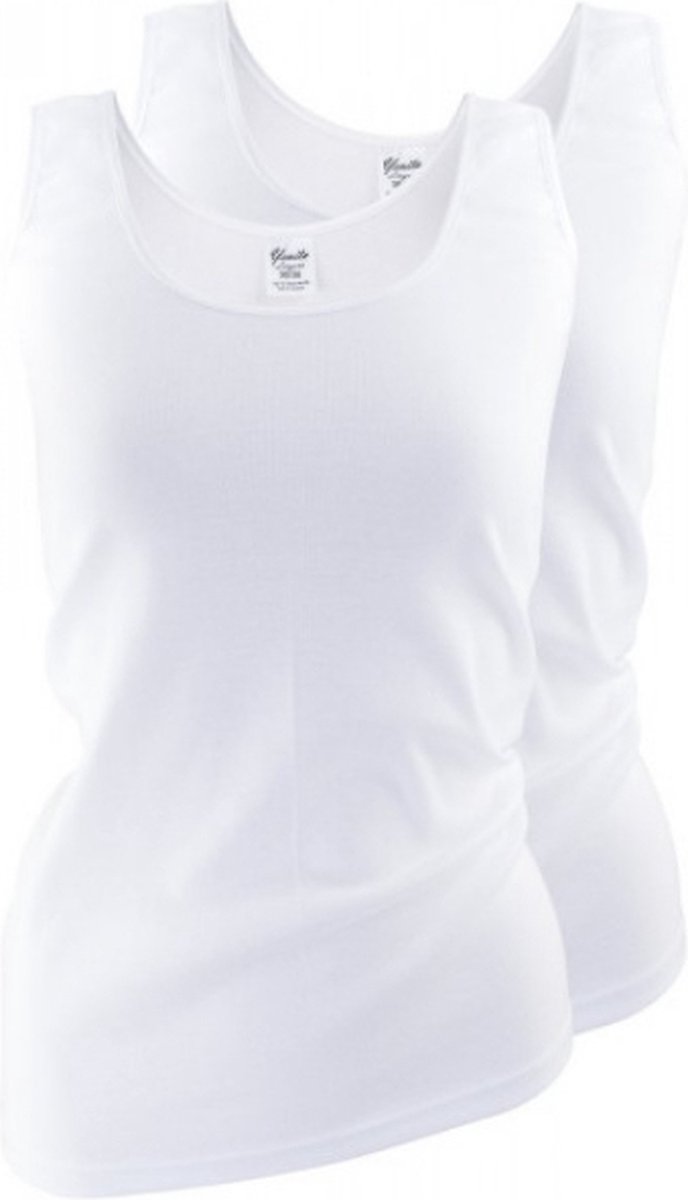 2 stuks dames onderhemd - tanktop - 100% katoen - Wit - Maat 48/50 (XL)
