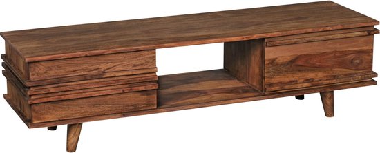 Rootz TV-meubel - Sheesham Lowboard - 145 cm - TV-meubel in landelijke stijl met opbergvak