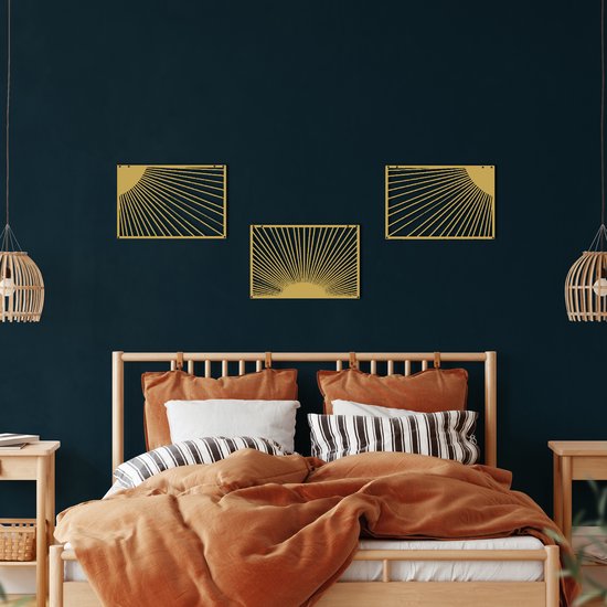 Wanddecoratie | Zonneschijn / Sunshine | Metal - Wall Art | Muurdecoratie | Woonkamer | Buiten Decor |Gouden| 60x90cm