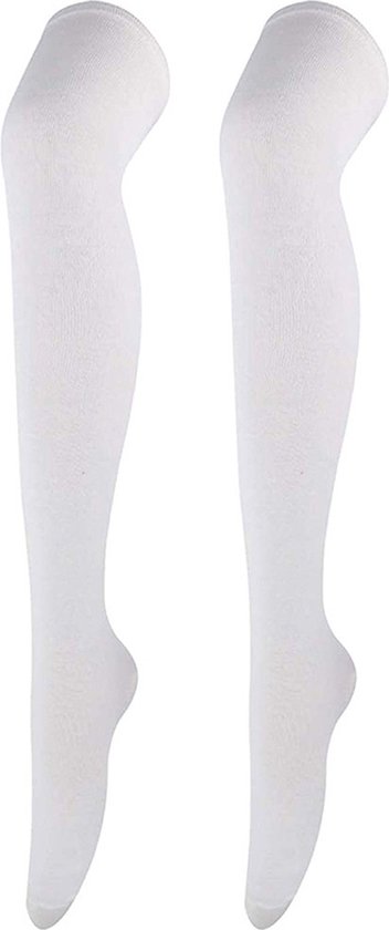 Witte Kousen - Hoge Sokken Vrouwen - Kousen - Overknee Sokken - Thigh Highs Socks - Knee Socks - One Size