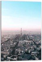 Dibond - Parijs - Eiffeltoren - Stad - Gebouwen - Kleuren - 60x90 cm Foto op Aluminium (Wanddecoratie van metaal)