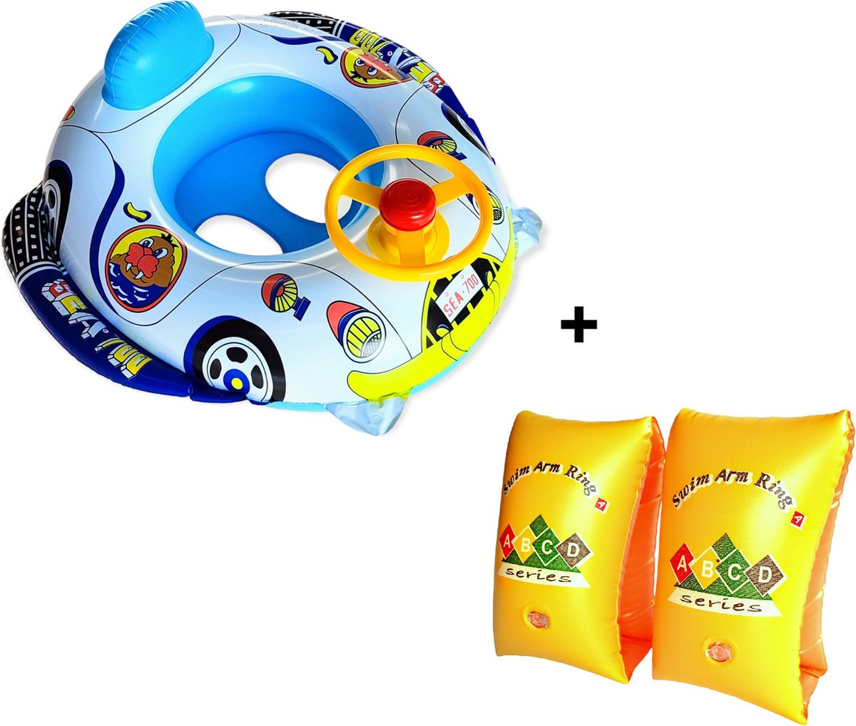 SET Zwembandjes + Baby Float zwemband Autoboot Rubber Bootje