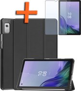Hoes Geschikt voor Lenovo Tab M9 Hoes Tri-fold Tablet Hoesje Case Met Screenprotector - Hoesje Geschikt voor Lenovo Tab M9 Hoesje Hardcover Bookcase - Zwart