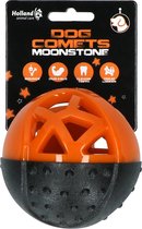 Dog Comets Moonstone - Ronde Traktatiebal - Hondenspeelgoed - Intelligentie speelgoed - Stuiterend - Met pieper - Rubber - Ø9 cm - Oranje/Zwart