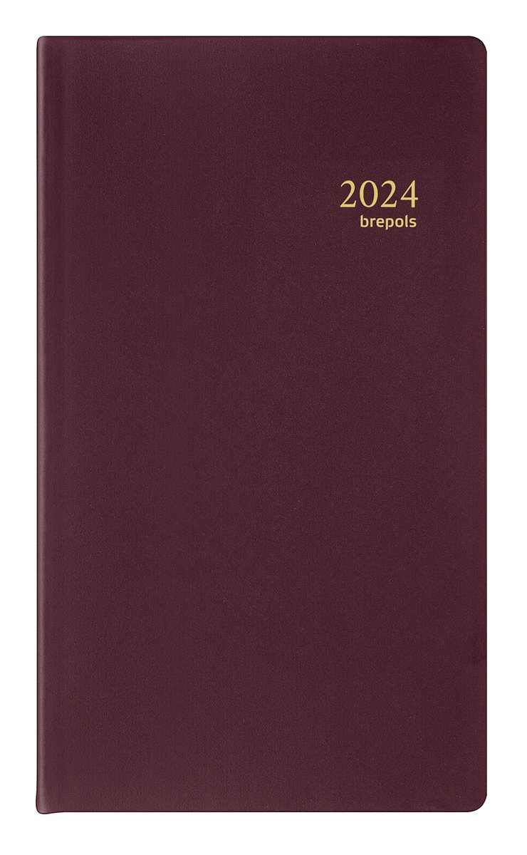 Brepols Agenda 2024 • Interplan NL • Seta PVC • uitneembaar ABC • 9 x 16 cm • spiraal • Bordeaux
