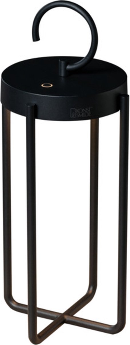 Tafellamp Manorola | 1 lichts | zwart | aluminium | 39 cm | accu / batterij | USB