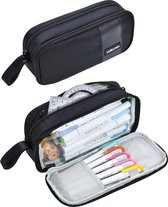 Etui, Etui voor Volwassenen Esthetische Pen Tas Voor Tiener College Rits Pouch School Kantoorbenodigdheden Briefpapier Organizer Kleine Tool Bag, Helder-Zwart, Digitaal, Multifunctioneel