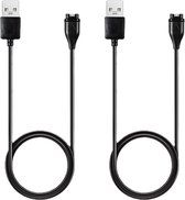 Somstyle Set de câbles de chargement USB de 1 mètre pour Garmin Fenix, Forerunner, Approach, Quatix, Vivoactive, Vivomove, Instinct et Venu - 2 pièces - Câble de chargement pour montre intelligente - Zwart