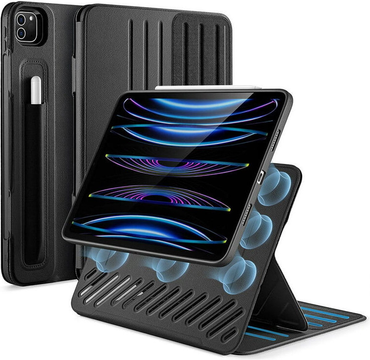 Sentry Stand Case Book Case Hoes Zwart Geschikt voor Apple iPad Pro 11 2021/2022