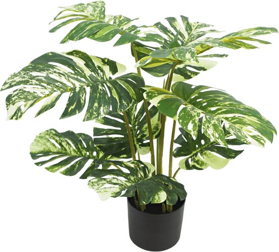 Monstera Kunstplant 75cm | Kleine Kunstplant | Kunstplant voor binnen | Nepplant