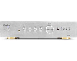 Stereo versterker - Audizio AD200A - hifi versterker met Bluetooth - Subwoofer aansluiting - Zilver