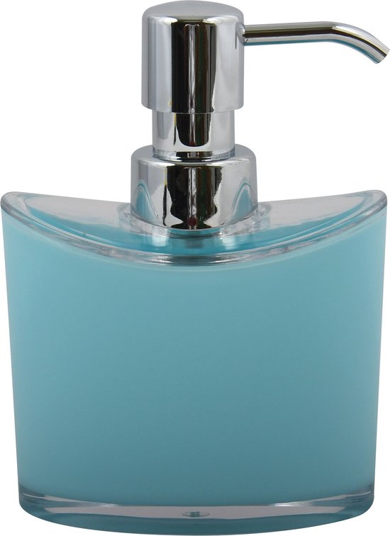 MSV Pompe/distributeur de savon Aveiro - plastique PS - bleu clair/argent -  11 x 14 cm... | bol