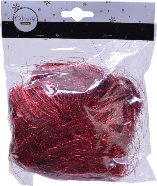 Decoris engelenhaar rood 120 gram synthetisch kerstboom
