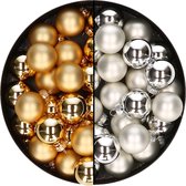 Mini boules de Noël - 48x pcs - argent et or - 2,5 cm - verre - décoration de Noël