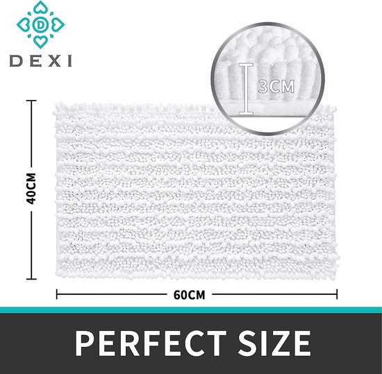 Flintronic Badmat, 40x60cm antislip wasbaar, absorberend badkamerteppich, zacht chenille douchegordijn, badmat voor douche badkuipen (grijs
