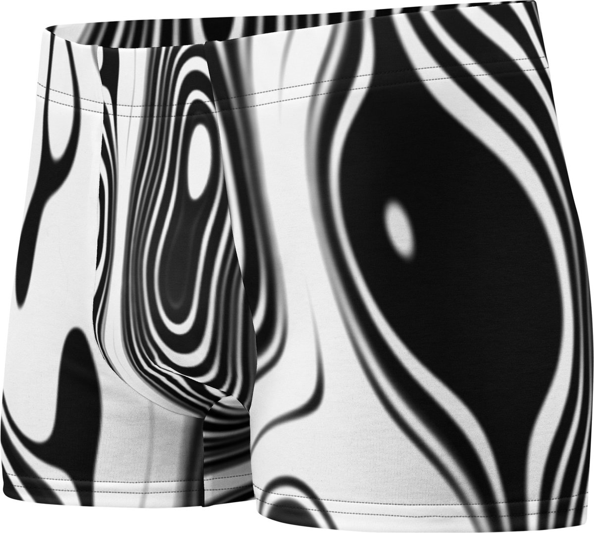 II THE MOON zwart wit Boxershort met unieke Psychedelische RETRO ART ontworpen door Moon