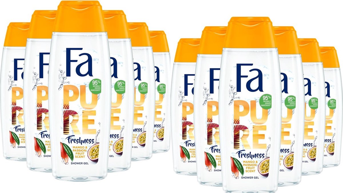 Goedkoopste 12x Fa Douchegel Pure Freshness Mango & Passionfruit 250 ml