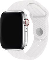 Innerlight® Woven+ - Wit Geweven - 42/44/45/49mm - Siliconen bandje geschikt voor Apple Watch - Geschikt als Apple watch bandje voor Series 1/2/3/4/5/6/7/8/9/SE/Ultra