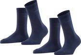 Esprit Uni 2-Pack duurzaam organisch katoen multipack sokken dames blauw - Maat 39-42