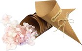 papier kraft durable et de haute qualité - papier de fête pour mariage - bonbons - fleurs - confettis - papier de fête - bouquet de fleurs - avec corde et autocollants - 50 pièces -