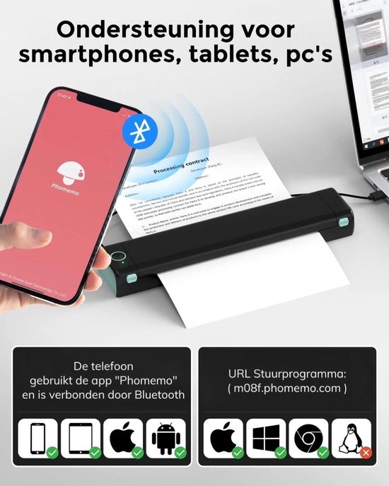 Imprimante photo Phomemo Imprimante thermique Portable Bluetooth