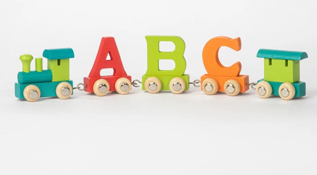 Houten alfabet trein met letters houten trein mini houten trein