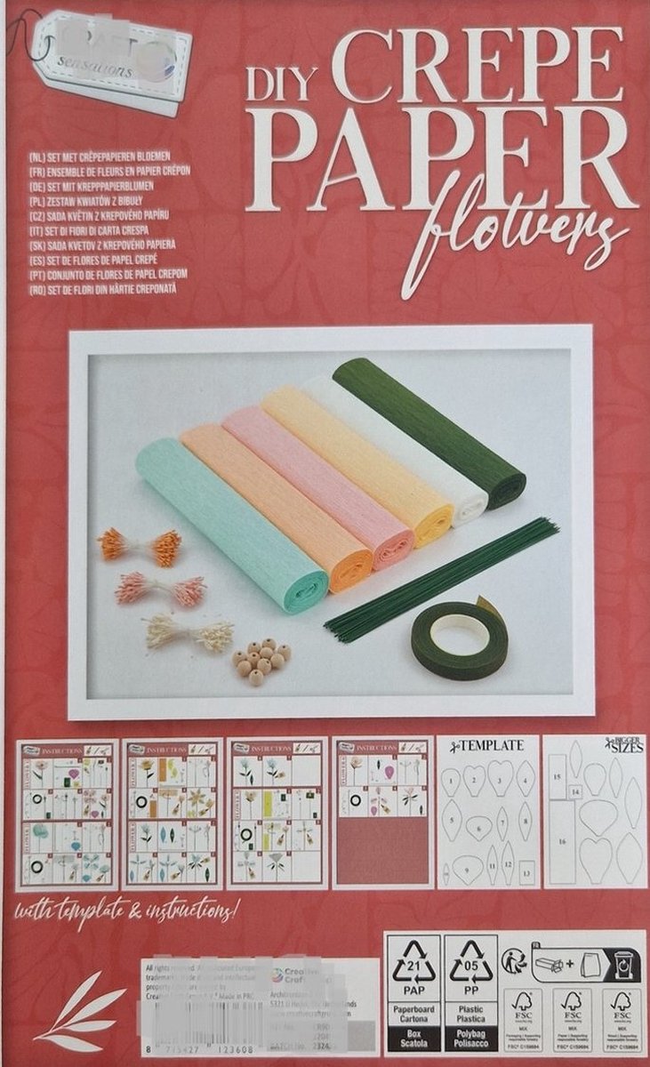 Doe-het-zelf crêpepapierbloemen Crepe Papier Bloemen Set Maak Je Eigen Papieren Bloemen