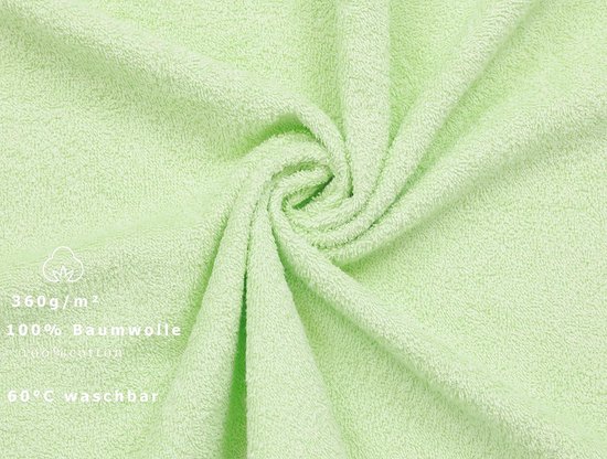 Set of 10 Palermo Washcloths 100% Cotton - 16 x 21 cm - Various Colours - Green hydrofiele washandjes van Merkloos — afbeelding 3