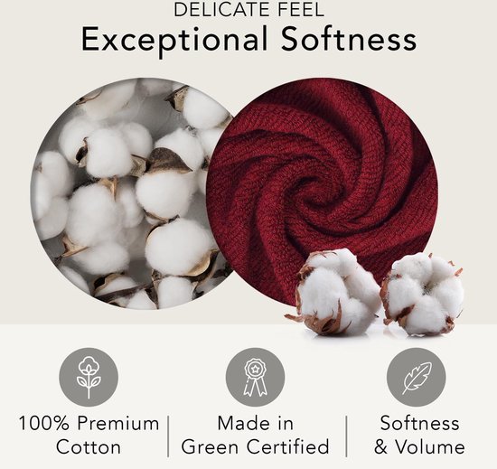 Washcloths Set - 100% Premium Cotton - Very Soft & Absorbent - Oeko-Tex certified - Red - 10 Washcloths Adult Size 15x20cm - 500 g-m2 hydrofiele washandjes van Invtreen — afbeelding 4