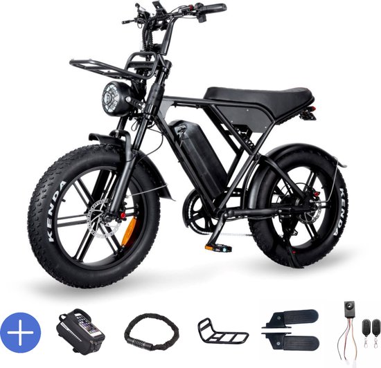 Foto: Ouxi h9 model zwart elektrische fatbikes elektrische fiets e bike