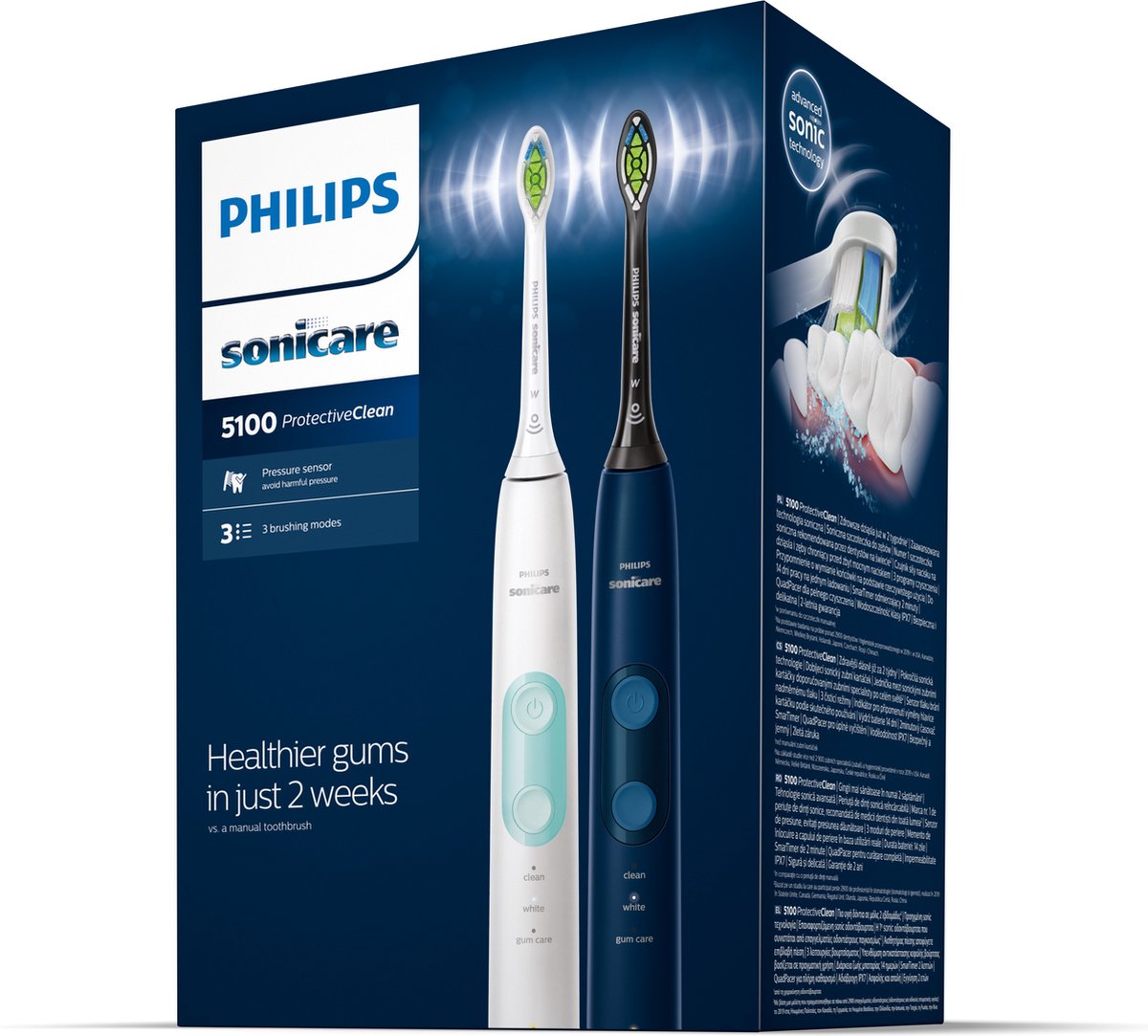 Philips HX6851/34 Sonische Tandenborstel Wit en Blauw - afbeelding 3