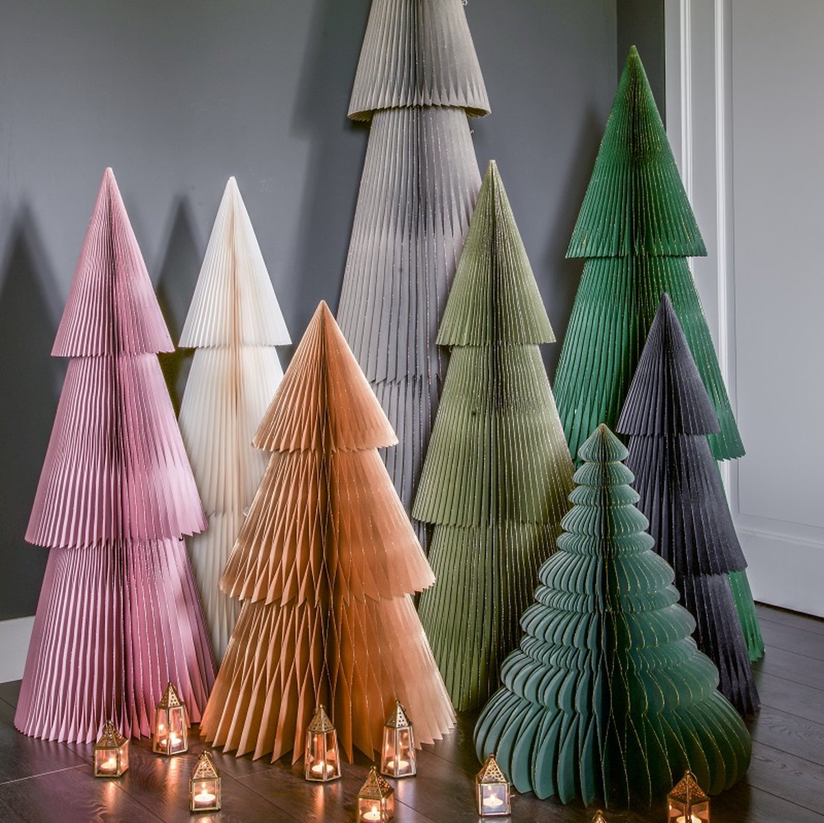 Kunstkerstboom met verlichting, verwijderbare pop-up spiraal