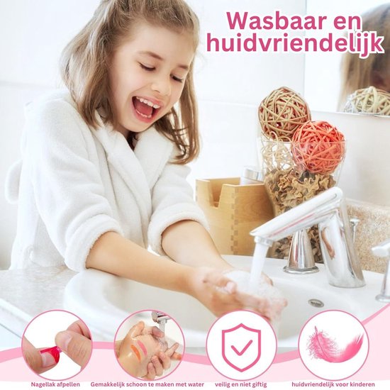 All-in-One Make-up-Set Spielzeug mit Doppelschicht-Koffer für Kinder Mädchen Rol