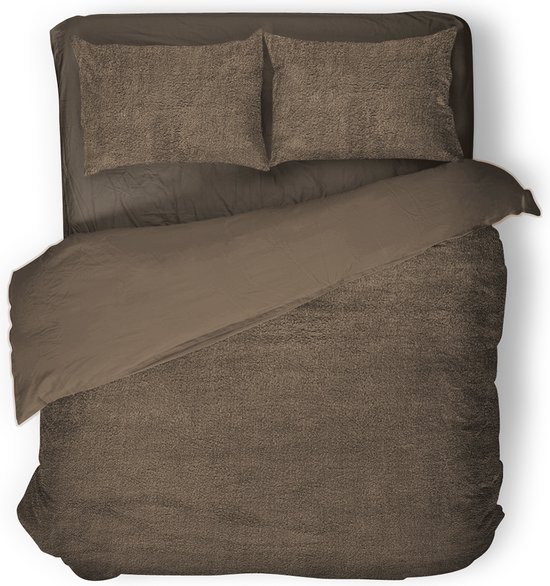 Eleganzzz Teddy Pluche Dekbedovertrek - Brown - Teddy Dekbedovertrek - Dekbedovertrek 200x200/220cm - Tweepersoons dekbedovertrekken