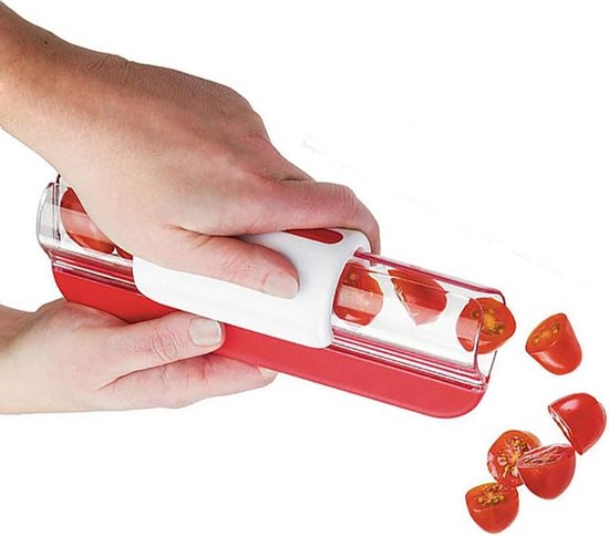 Luvan Druiven Snijder voor Peuters en Baby's, Druiven Slicer Keukengadget voor Groente- en Fruitsalade, Taartdecoratie, Druiven, Tomaten, Kersen en Aardbeien Snijder in 4 Stukken (Groen
