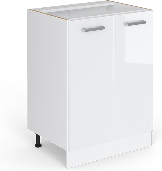 Vicco R-Line Universele onderkast – 60 cm met deuren, zonder werkblad Wit Hoogglans