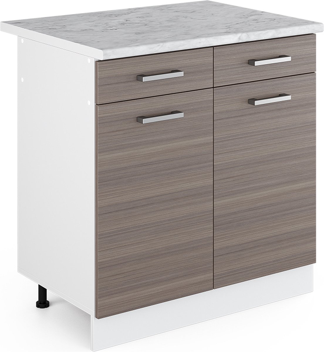 Vicco R-Line Universele onderkast – 80 cm met laden en deuren, met werkblad Grijs