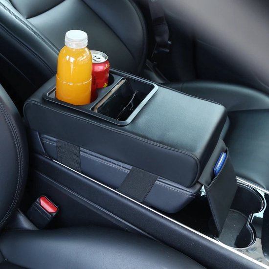 Foto: Auto armsteun kussen met cupholder verhoogd elleboog ondersteuning voor achterbank auto armsteun houder en opbergruimte comfortabele auto accessoires voor voor en achterstoelen