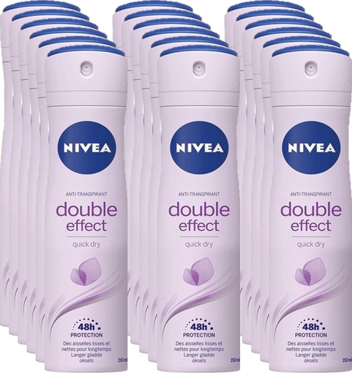 Goedkoopste Nivea Deospray - Double Effect - Voordeelverpakking 18 x 150 ml