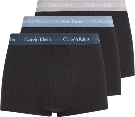 Foto: Calvin klein low rise trunk heren boxers grijs blauw maat l