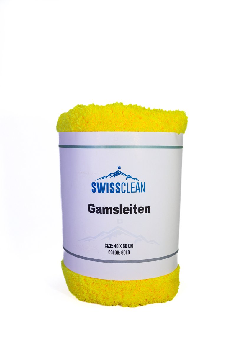 Goedkoopste Gamsleiten | Swiss Clean | Droog en Polijstdoek 40x60 CM | Doek | Goudkleurig | Exterior clean | Auto wassen | Reinigen auto | Cleaning | Auto wassen | Car cleaning